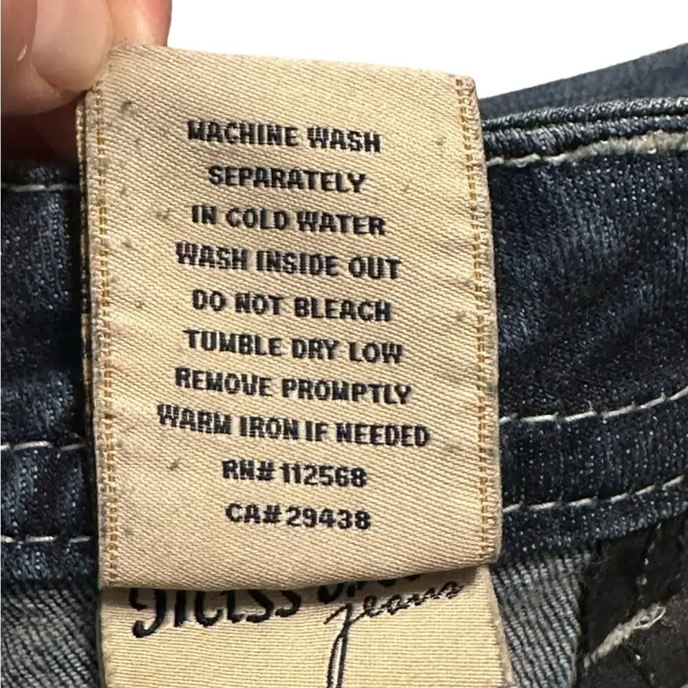 Miss Me Mid-Rise Easy Crop Jeans size 27 Distressed Embellished JE8344EC - Picture 3 of 10